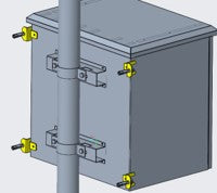 07-6606W-27 6U 27cm(10.5 inch) Depth Wall / Pole Mount Outdoor Weather-Proof Network Cabinet - Fans, Locking Metal Door