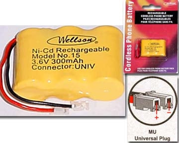 29-15 3.6V 300mAh Cordless Phone Battery Ni-CD