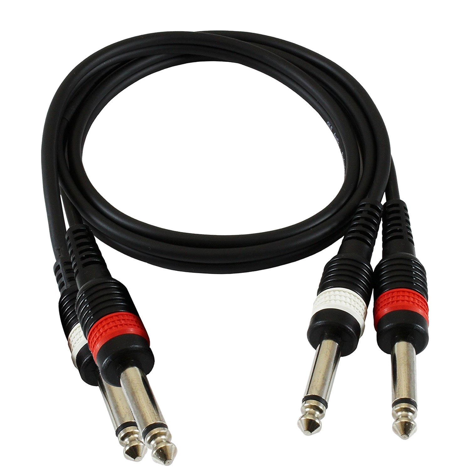 16-7242  Dual 1/4 Inch Mono Male to 2 1/4 Inch Mono Male Cable