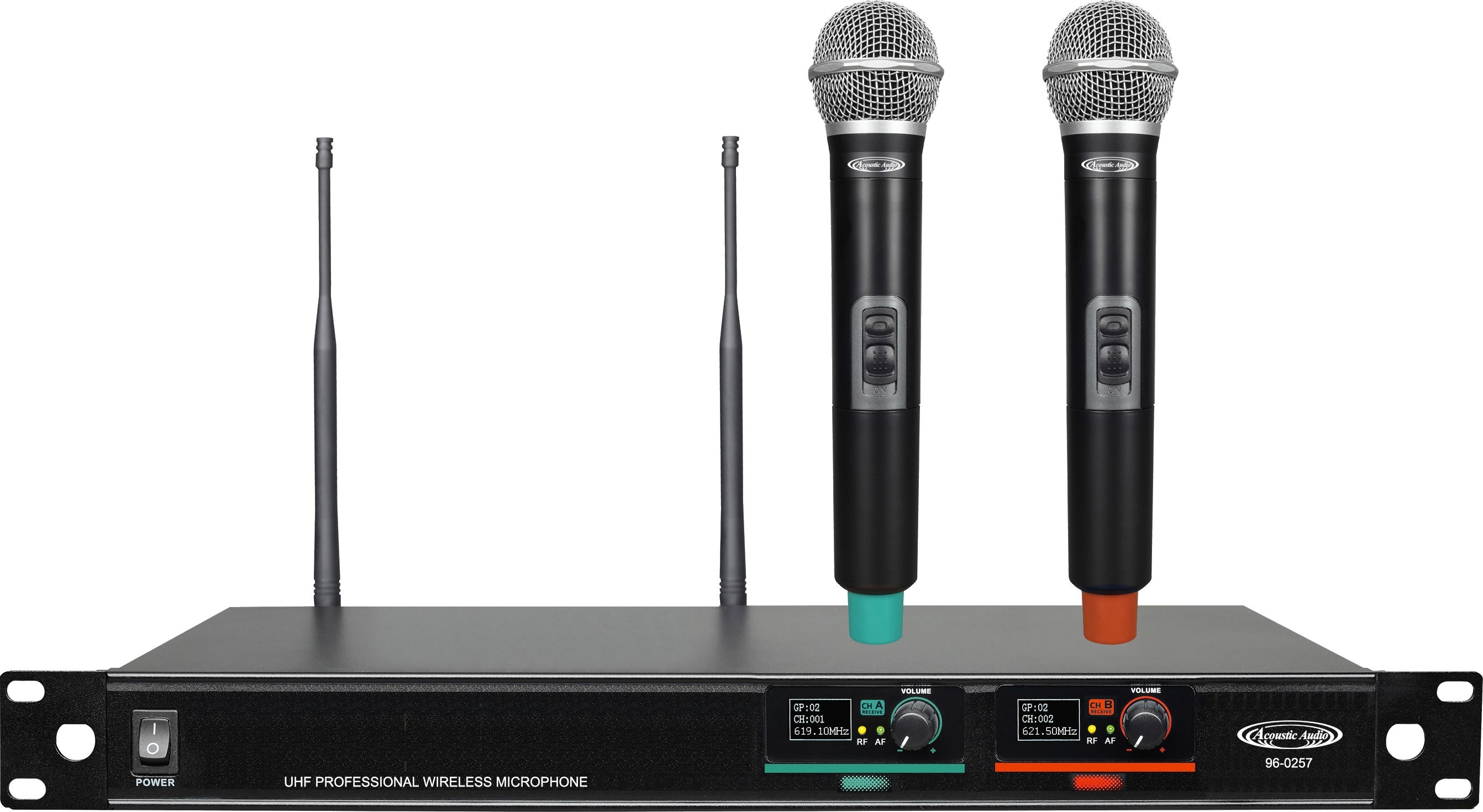 96-0257 UHF Professional Wireless Microphone Systems - 2*Wireless Microphones