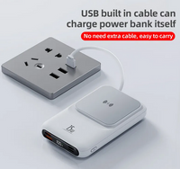 70-5108-10 Pocket Power Bank Magnetic Wireless 1000MAH With Built-in 3 Cables and Digital Display