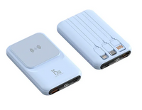 70-5108-10 Pocket Power Bank Magnetic Wireless 1000MAH With Built-in 3 Cables and Digital Display