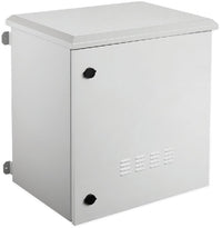 07-6606W 6U 45cm(17.5 inch) Depth Wall / Pole Mount Outdoor Weather-Proof Network Cabinet - Fans, Locking Metal Door
