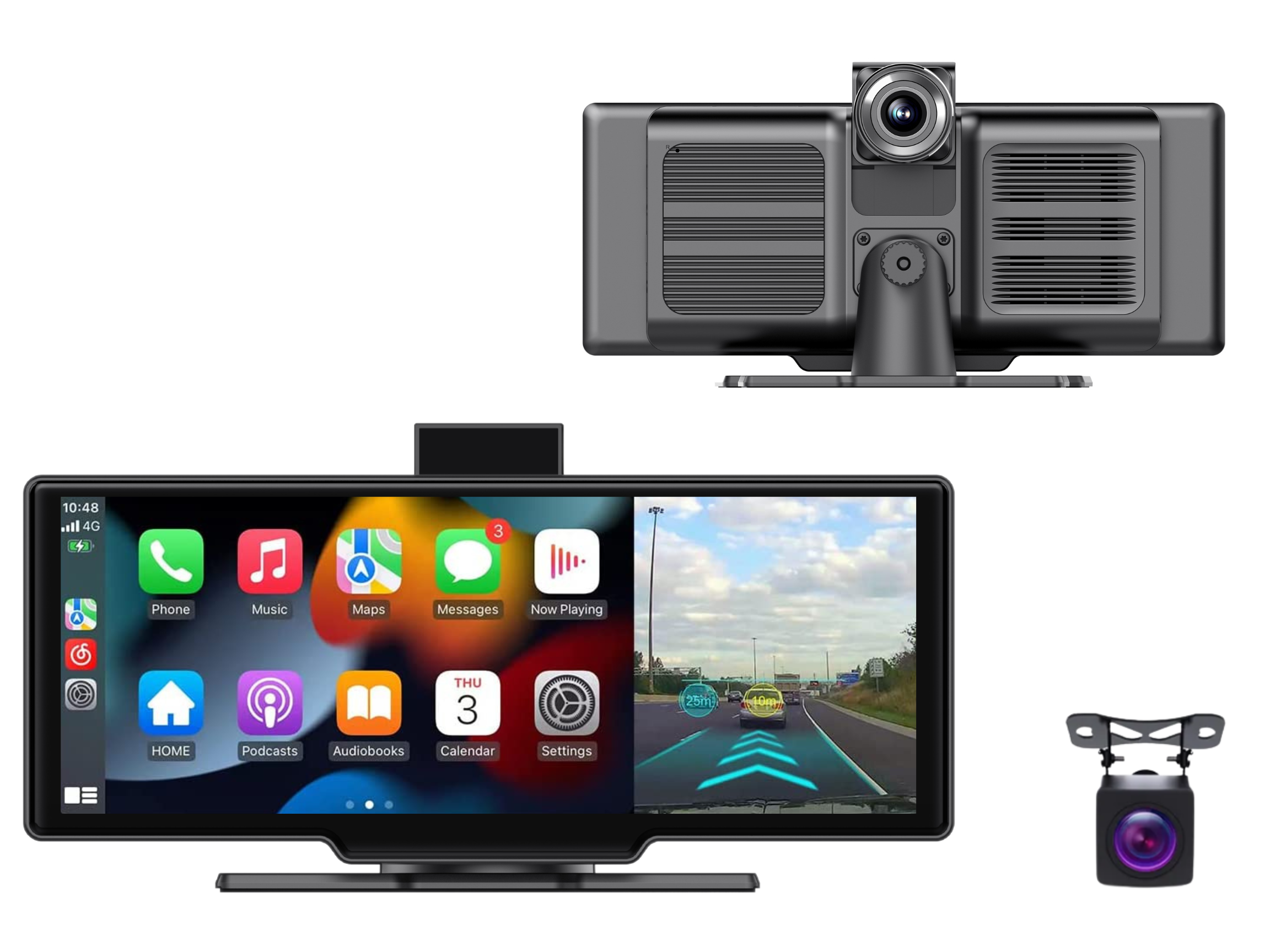 10" Console Dash Camera with Wireless Carplay Android Auto