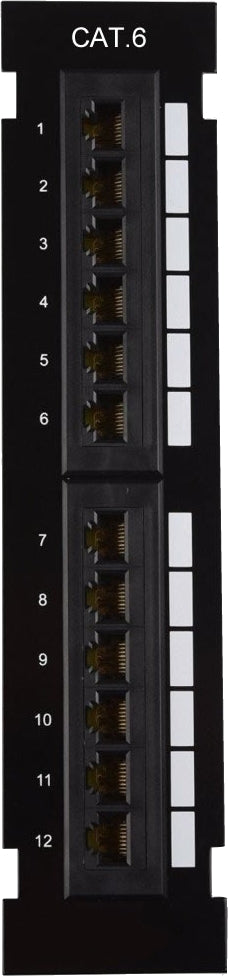 07-6012-12V 12 Port Vertical UTP CAT6e Mini Network Patch Panel