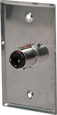 07-6072-28 Stainless Steel Wall Plate with 1*1/4 Inch TRS Stereo Female