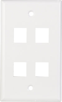 07-6073-04 4-Port Low Profile Keystone Wall Plate