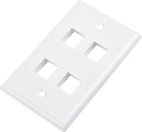 07-6073-04 4-Port Low Profile Keystone Wall Plate