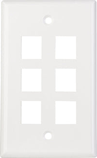 07-6073-06 6-Port Low Profile Keystone Wall Plate