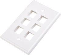 07-6073-06 6-Port Low Profile Keystone Wall Plate