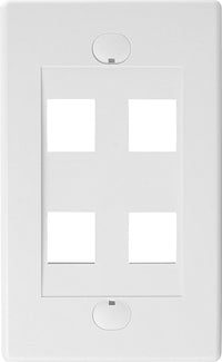 07-6074-04 4-Port Keystone Wall Plate