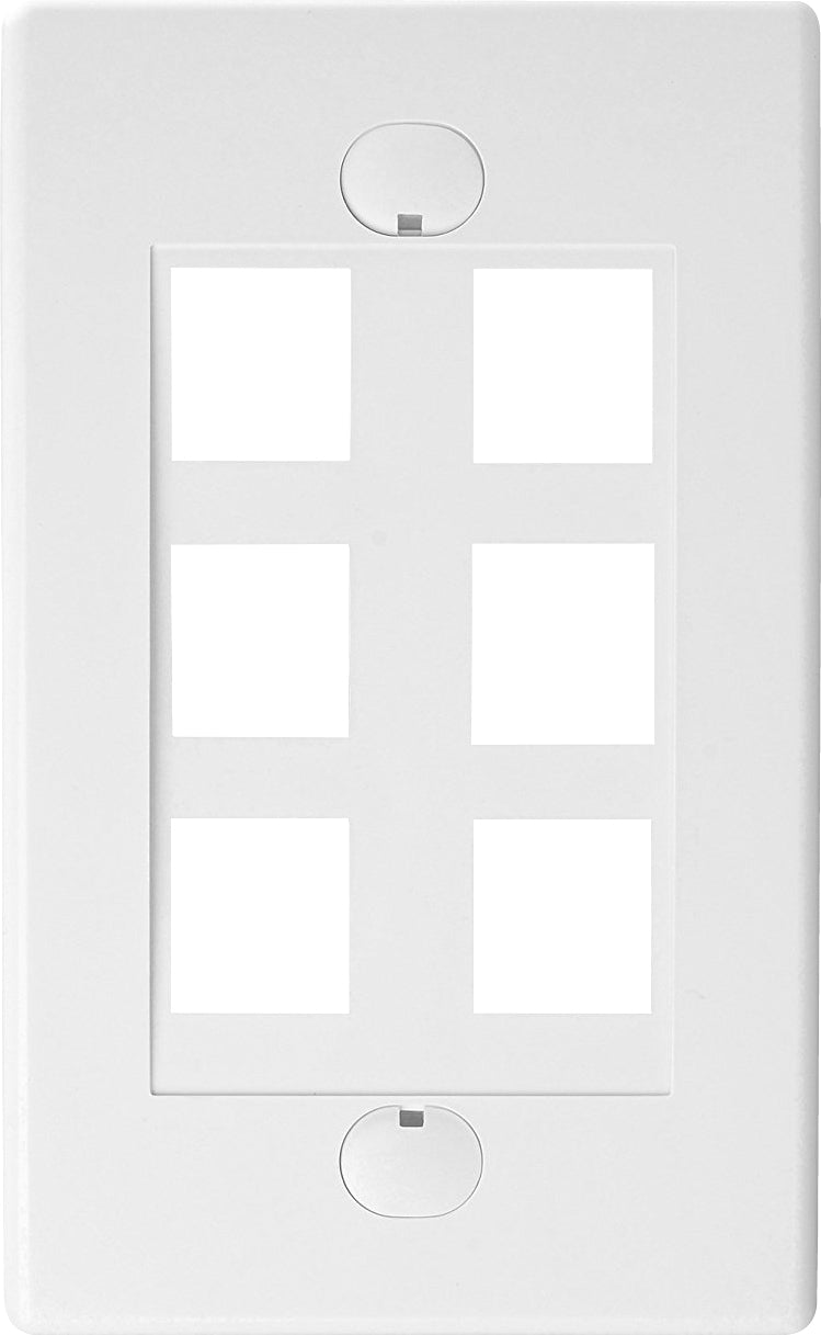 07-6074-06 6-Port Keystone Wall Plate