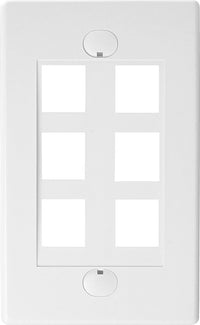 07-6074-06 6-Port Keystone Wall Plate