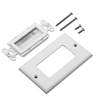 07-6086-01WH 1-Gang Brush Cable Pass Through Decorative Wall Plate - White