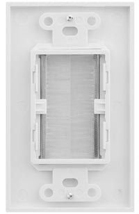 07-6086-01WH 1-Gang Brush Cable Pass Through Decorative Wall Plate - White