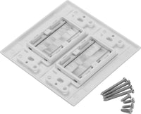 07-6086-02WH 2-Gang Brush Cable Pass Through Decorative Wall Plate - White