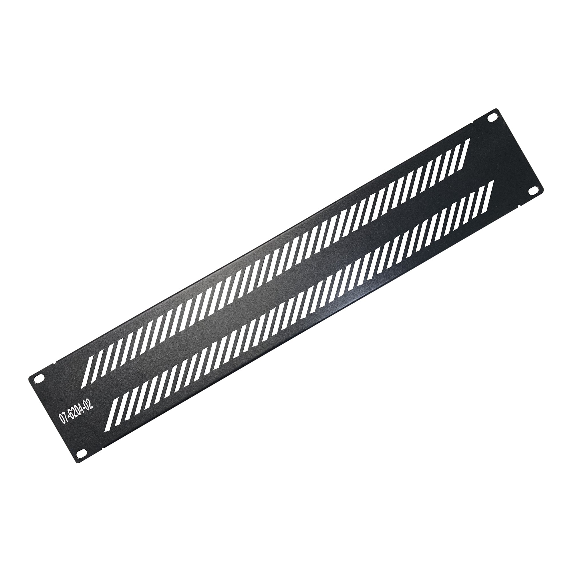 07-6204-02 Blank Filler Panel with Ventilation - 2U - Black Color