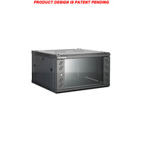 07-6604 4U 45cm(17.5 inch) Depth Wall Mount Network Cabinet - Locking Glass Door