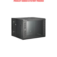 07-6606B 6U 55cm(21.5 inch) Depth Wall Mount Network Cabinet - Hinged, Locking Glass Door