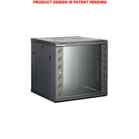 07-6609 9U 45cm(17.5 inch) Depth Wall Mount Network Cabinet - Locking Glass Door