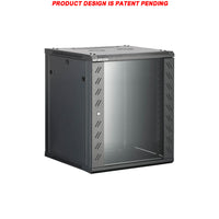 07-6612A 12U 60cm(23.5 inch) Depth Wall Mount Network Cabinet - Locking Glass Door