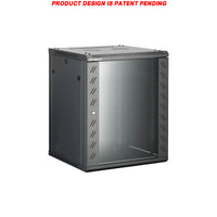 07-6612 12U 45cm(17.5 inch) Depth Wall Mount Network Cabinet - Locking Glass Door