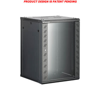 07-6615A 15U 60cm(23.5 inch) Depth Wall Mount Network Cabinet - Locking Glass Door