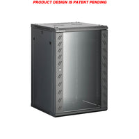 07-6615 15U 45cm(17.5 inch) Depth Wall Mount Network Cabinet - Locking Glass Door