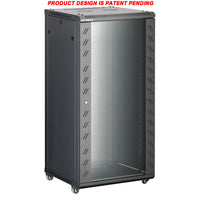 07-6622 22U 45cm(17.5 inch) Depth Server Network Cabinet - Locking Glass Door, Casters with Brake