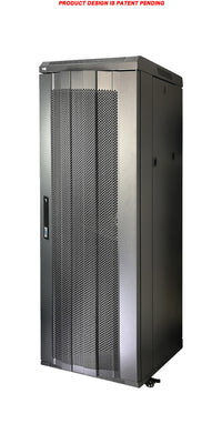 07-6627E 27U 60cm(23.5 inch) Depth Server Network Cabinet - Locking Metal Door, 2 Fans, 1 Shelf, Casters with Brake