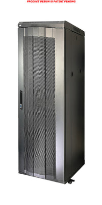 07-6632E 32U 60cm(23.5 inch) Depth Server Network Cabinet - Locking Metal Door, 2 Fans, 1 Shelf, Casters with Brake