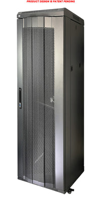 07-6642E 42U 60cm(23.5 inch) Depth Server Network Cabinet - Locking Metal Door, 2 Fans, 2 Shelves, Casters with Brake