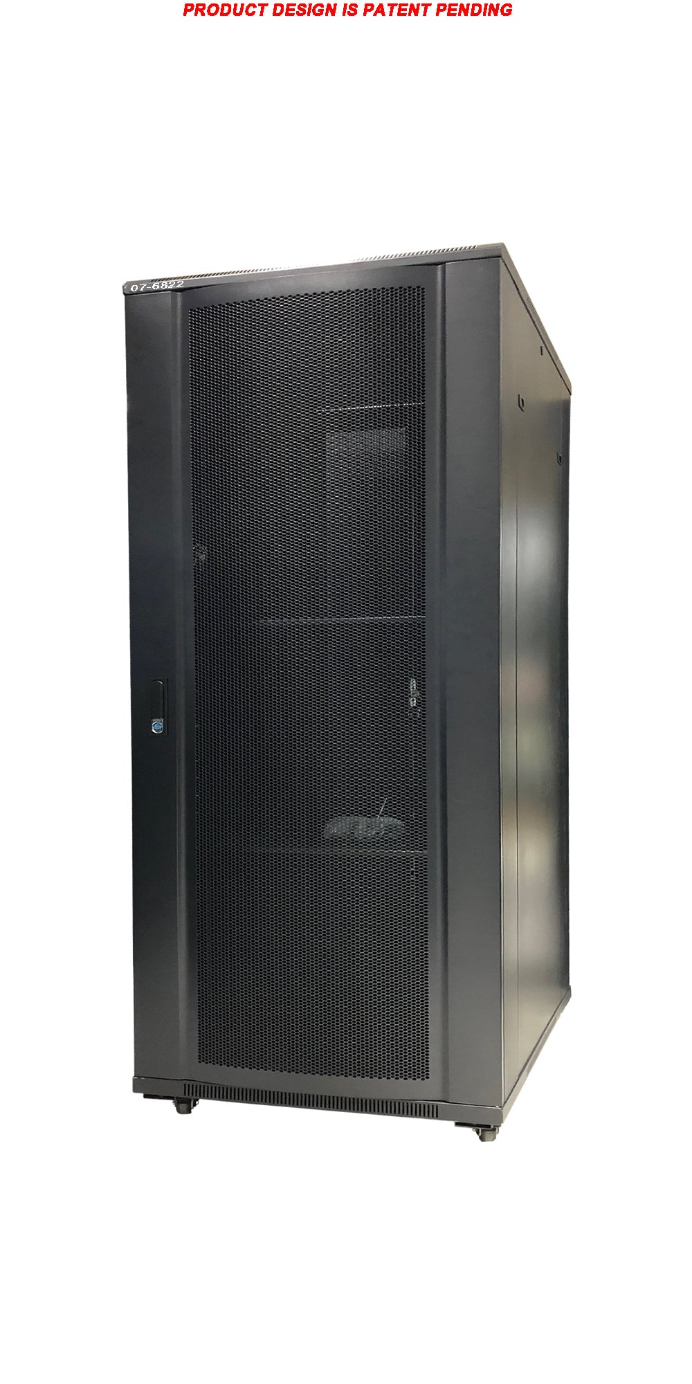 07-6822 22U Floor Standing Server Cabinet - 80cm Extra Deep, Metal Door, Heavy Duty Caster, Fan & Shelf