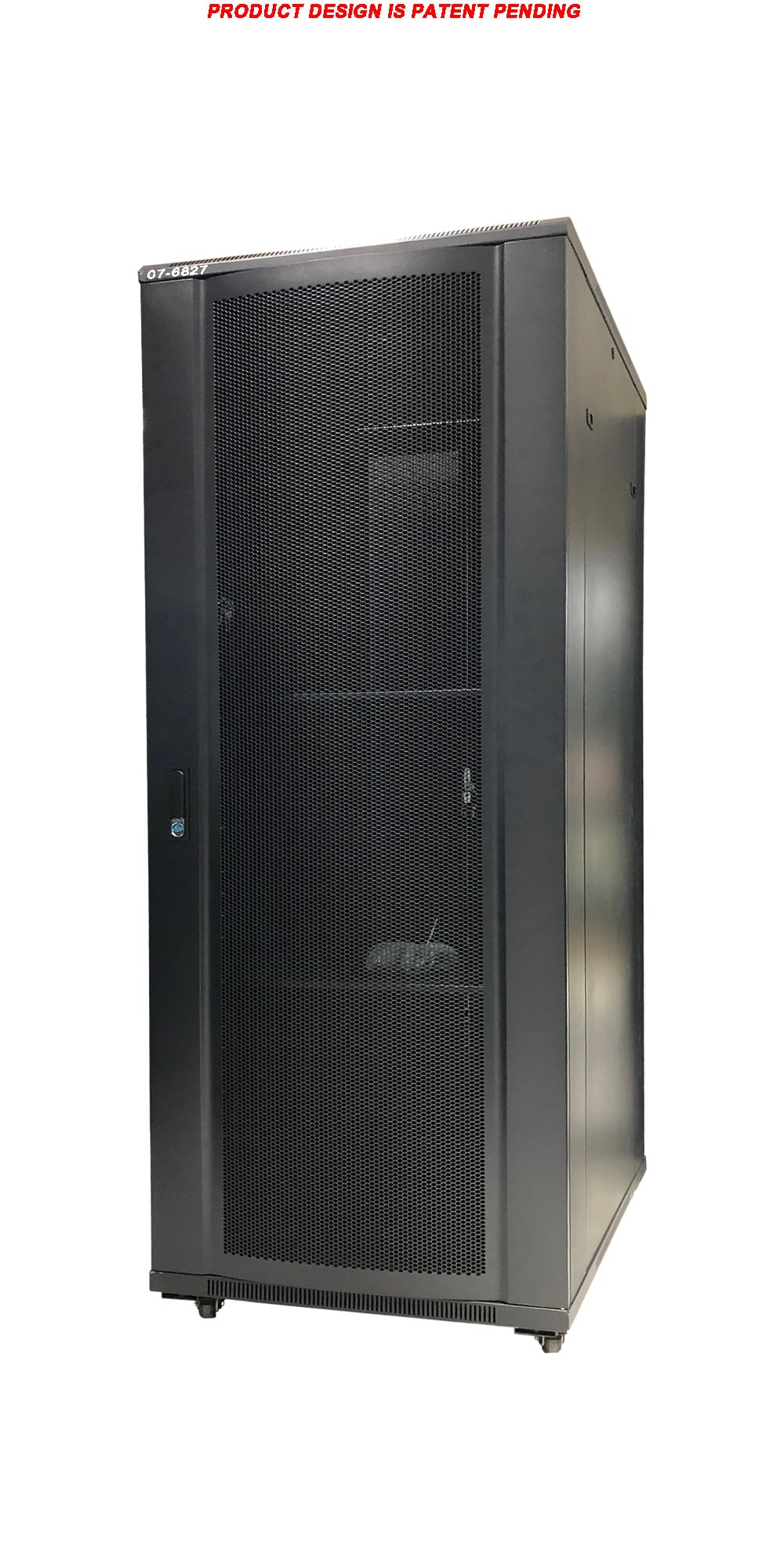 07-6827 27U Floor Standing Server Cabinet - 80cm Extra Deep, Metal Door, Heavy Duty Caster, Fan & Shelf