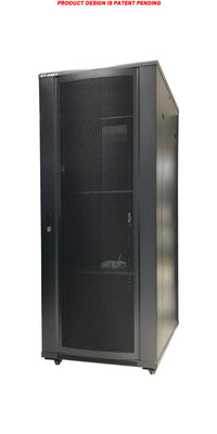 07-6827 27U 80cm(31.5 inch) Depth Server Network Cabinet - Locking Metal Door, 4 Fans, 1 Shelf, Heavy Duty Casters with Brake