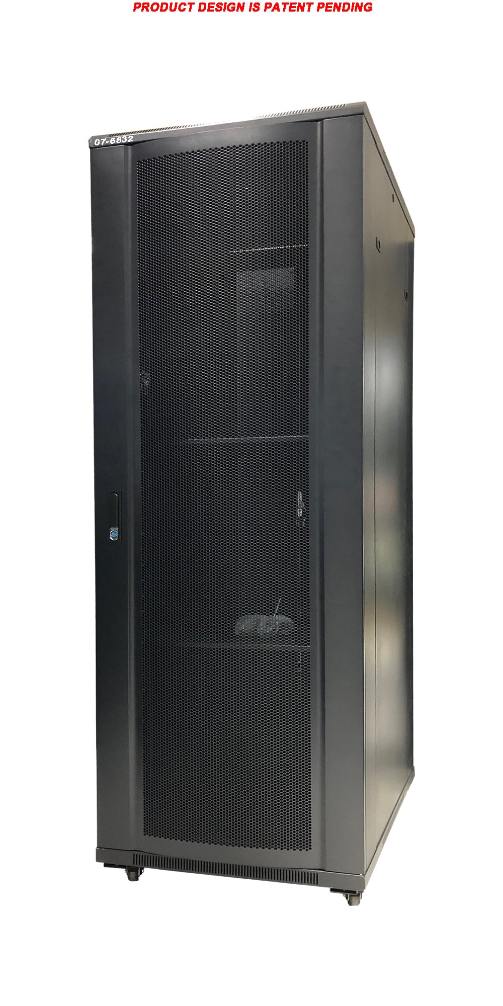 07-6832 32U Floor Standing Server Cabinet - 80cm Extra Deep, Metal Door, Heavy Duty Caster, Fan & Shelf