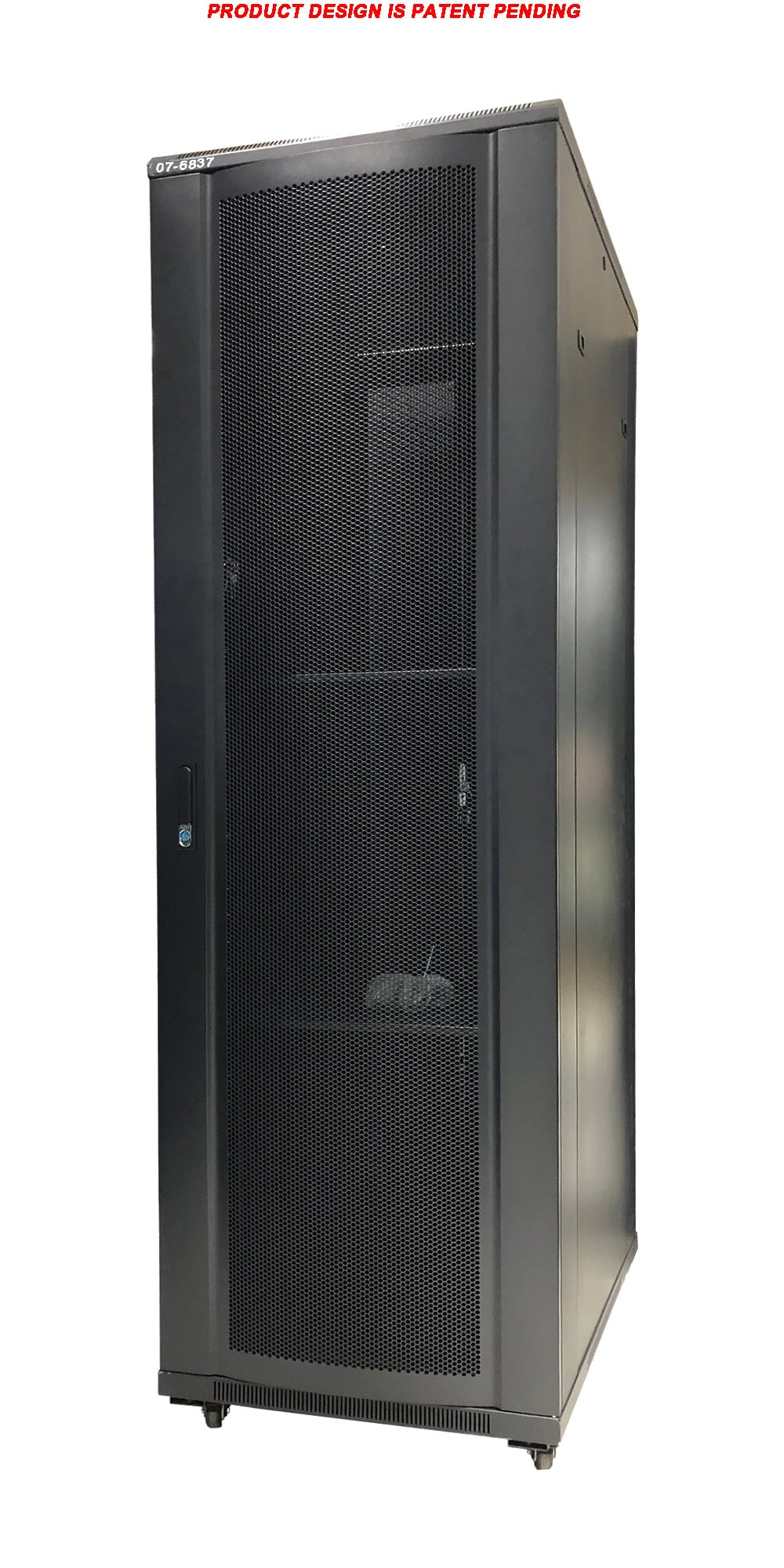 07-6837 37U Floor Standing Server Cabinet - 80cm Extra Deep, Metal Door, Heavy Duty Caster, Fan & Shelf