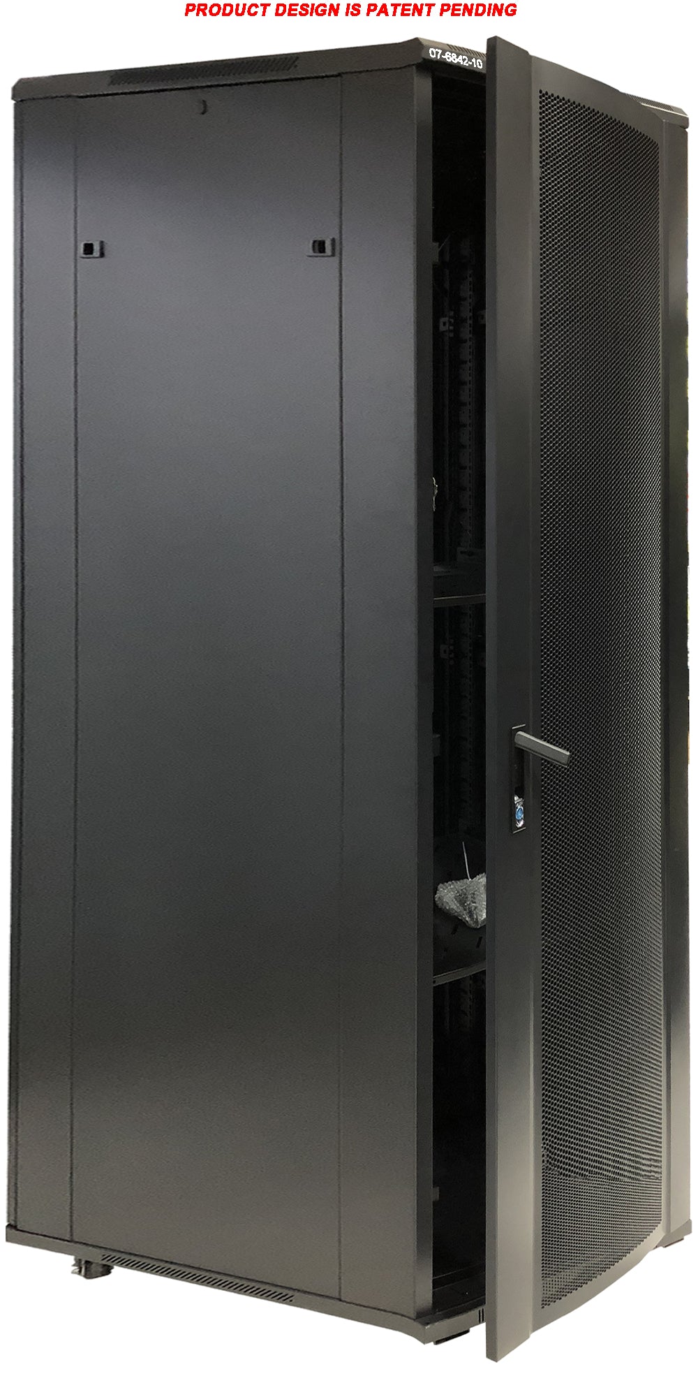 07-6842-10 42U Floor Standing Server Cabinet - 100cm Super Deep, Metal Door, Heavy Duty Caster, Fan & Shelf