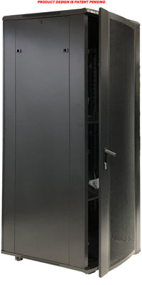 07-6842-10 42U 100cm(39.3 inch) Depth Server Network Cabinet - Locking Metal Door, 4 Fans, 2 Shelves, Heavy Duty Casters with Brake