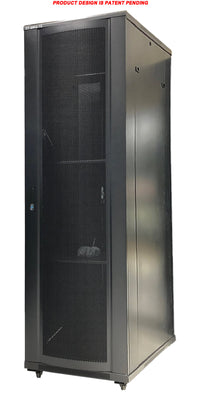 07-6842-10 42U 100cm(39.3 inch) Depth Server Network Cabinet - Locking Metal Door, 4 Fans, 2 Shelves, Heavy Duty Casters with Brake