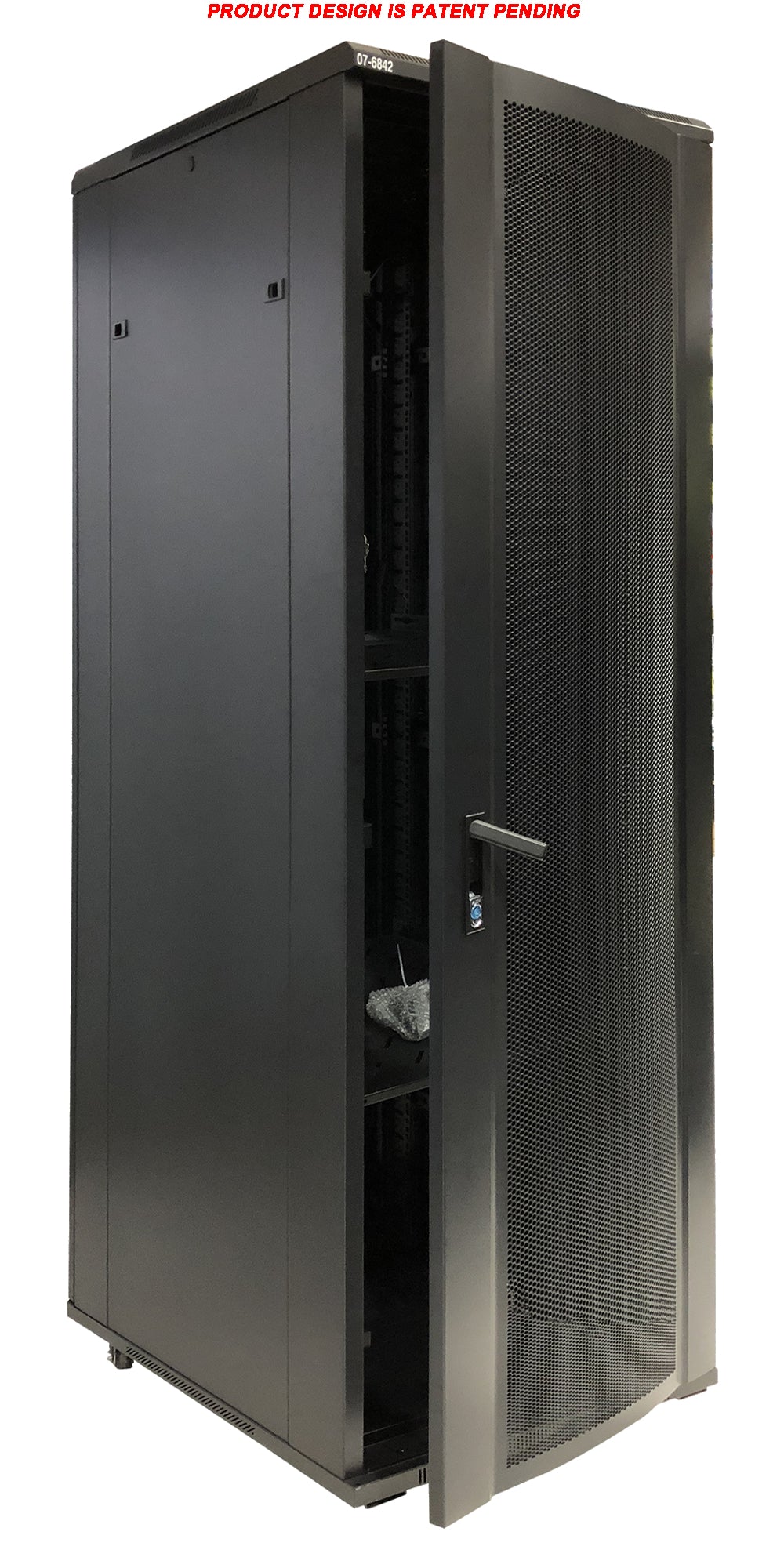 07-6842 42U Floor Standing Server Cabinet - 80cm Extra Deep, Metal Door, Heavy Duty Caster, Fan & Shelf