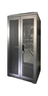 07-6618E 18U 60cm(23.5 inch) Depth Server Network Cabinet - Locking Metal Door, 2 Fans, 1 Shelf, Casters with Brake
