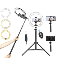 97-7210 10" LED Ring Light with Tripod Stand and Selfie Stick