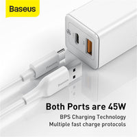 Mini Quick Charger 45W, USB + Type C Port