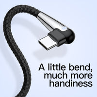70-4CATMVP-E01 Type C Cable 2 meters, Right Angle, Date Sync and Charging, Black