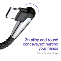 70-4CATMVP-E01 Type C Cable 2 meters, Right Angle, Date Sync and Charging, Black
