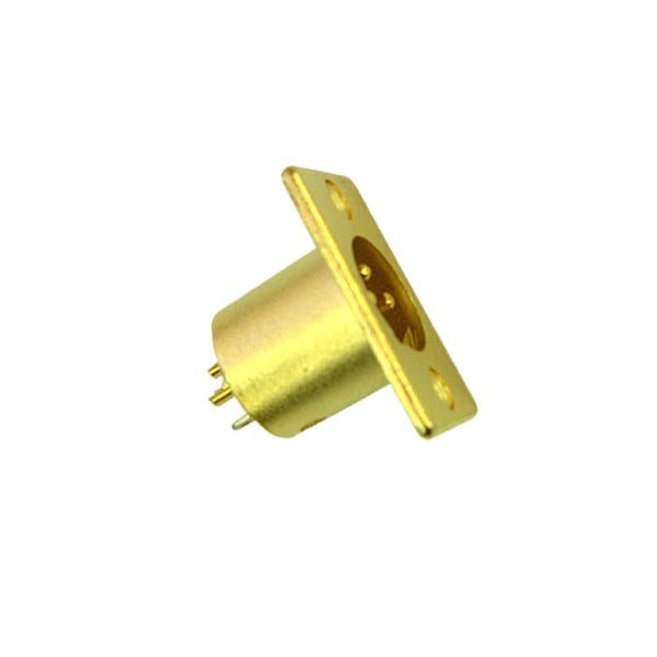 15-0608-3 XLR Male Chassis Mount Gold Plate