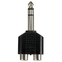 15-1916 1/4 Inch Male Stereo To 2 RCA Female Y Splitter Audio Adapter