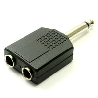 15-1917 1/4 Inch Mono Male to Two RCA Female Splitter Adapter