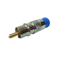 15-6012-6BL RG6 RCA Male Snap-on (Blue)